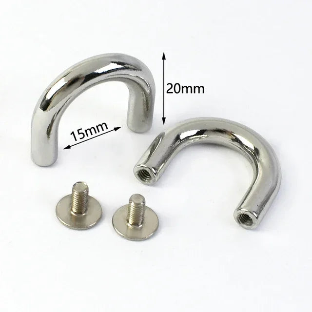 20/650Pcs 10-20mm Metal Buckles U Ring Bag Arch Bridge Screws Detachable Buckle Hanger Hook DIY Handbag Leather Craft Accessories