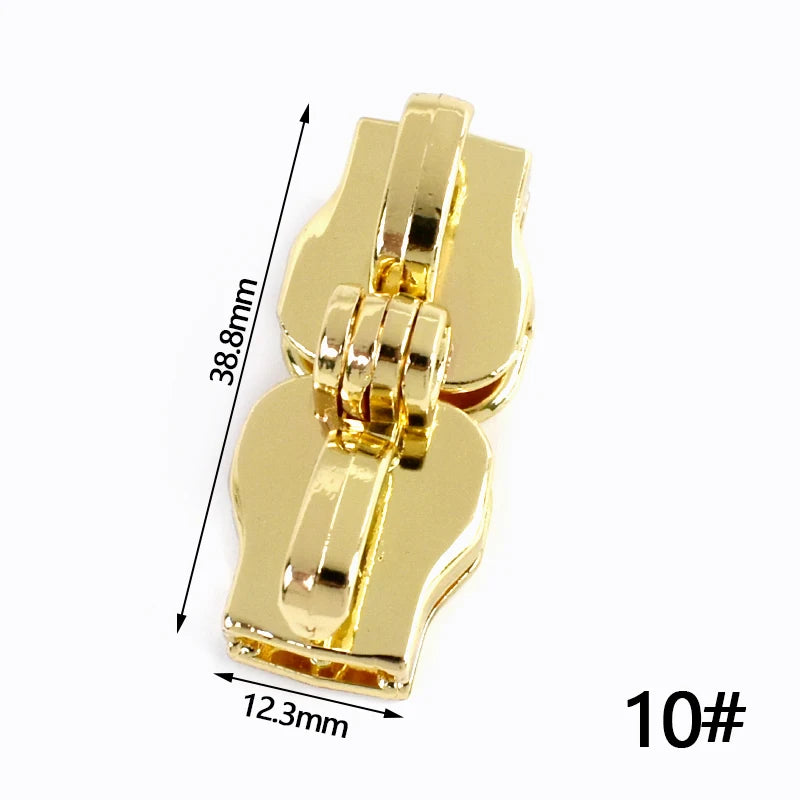 15/500Pairs 5# 8# 10# Zipper Slider for Nylon Zippers Luggage Repair Zip Double Hole Padlock Zips Puller Closure Ziper Cursor
