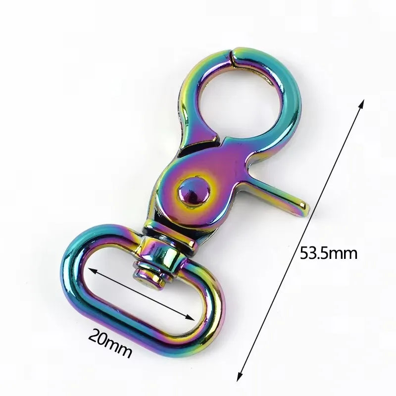 8/250Pcs Rainbow Metal Buckle Lobster Swivel Clasp Snap Hook for Bags Strap Carabiner Clips Keychain DIY Hardware Accessories