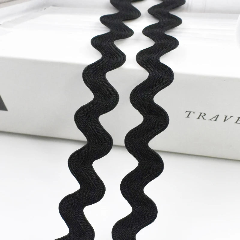 20/630Meters 8mm Curve Wavy Lace Trim Ribbon for Costume Pillow Decorations Laces Polyester Tapes Sewing Trimming Accessories
