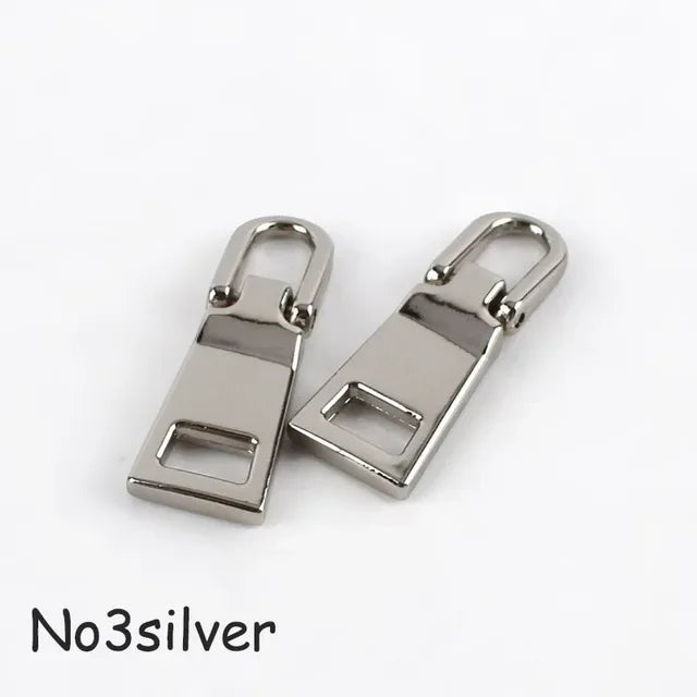 Meetee 15/500pcs Detachable Metal Zippers Pullers for 3# 5# 8# Zipper Sliders Head Repair Kits Zip Pulls Tab DIY Sewing Craft