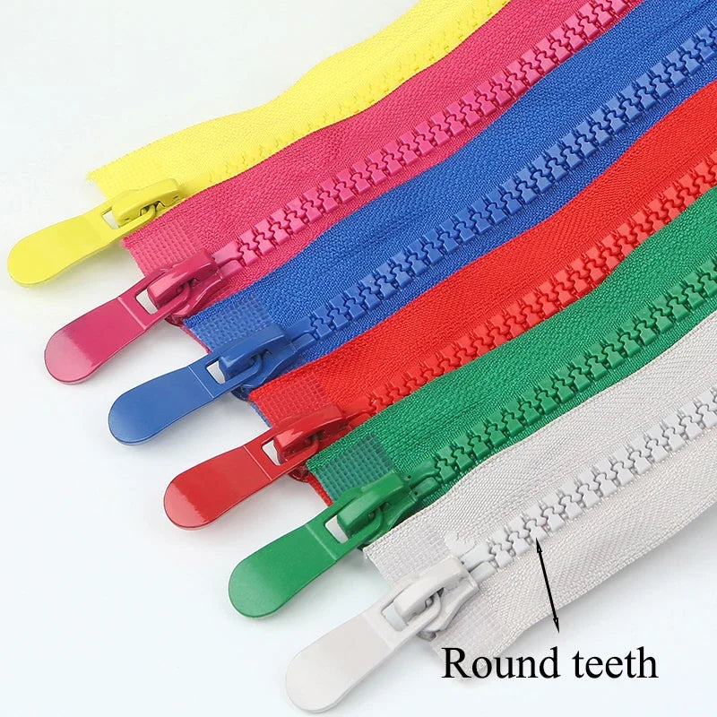 2/70Pcs Meetee 120cm 8# Resin Zippers Open End Double Slider Head Zip for Down Jacket Outdoor Backpack Tent Bag DIY Sewing Accessories