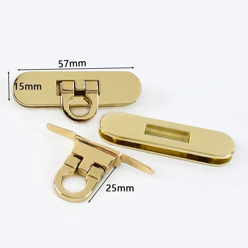 2/60Pcs Meetee Metal Clasp Turn Lock Twist Locks Round Rectangle Bag Decor Buckles DIY Handbag Purse Hardware Replace Accessories