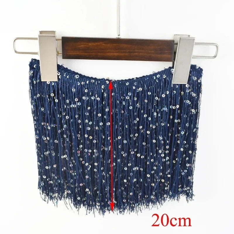 2/60Meters Meetee 20cm Sequin Tassel Fringe Lace Trim Dress Decoration Sewing Fringes Trimming Latin Stage Costume Tassels Ribbon