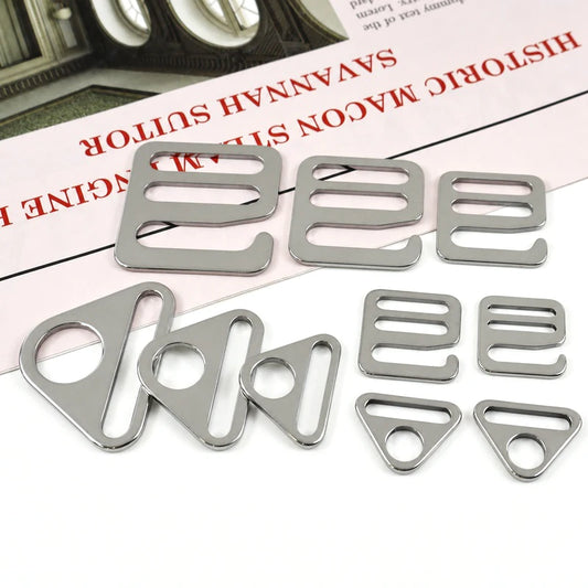 20/600Pcs 16-38mm Stainless Steel Bag Adjuster Buckle Webbing Strap Tri-Glide Slider Clasp Luggage Side Clip Hanger Hook Supplies
