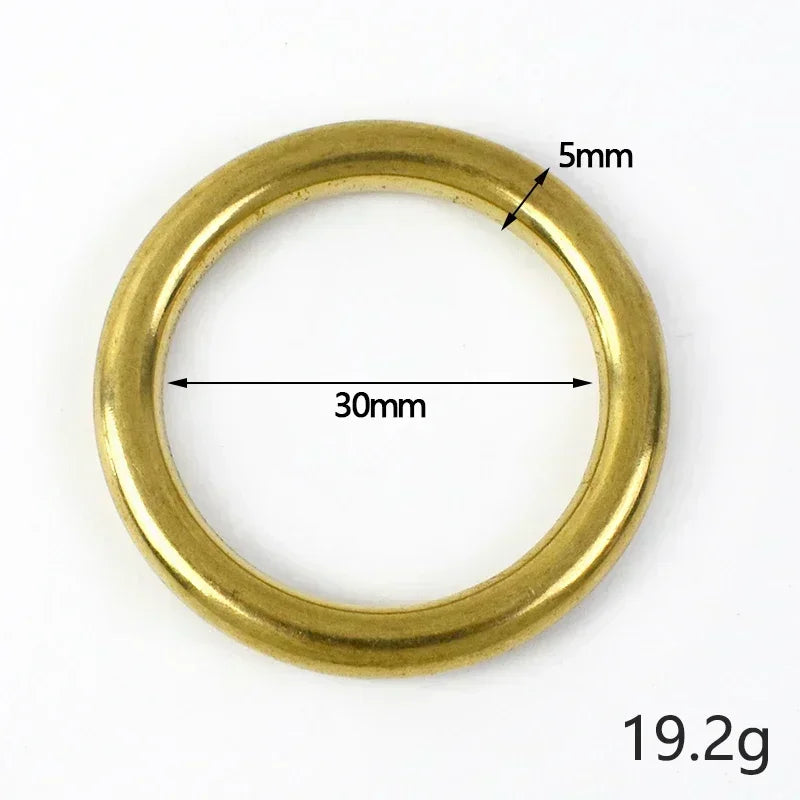 20/700Pcs Solid Brass O Ring Seamless Rings Buckle Hook Belt for Webbing Bag Stap Pet Collar Keychain Clasp DIY Leather Hardware