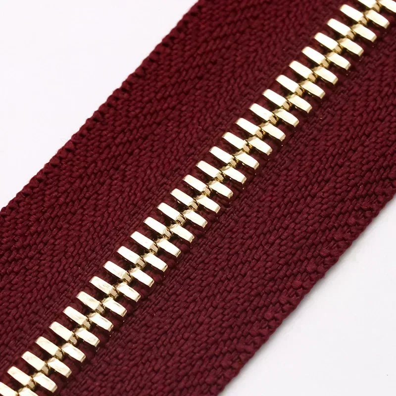 2/50Yards 5# Colorful Metal Zipper Gold/Sliver Teeth Double Pull Open-end Zips Tape Bag Garment Zip Repair Kit Sewing Accessory