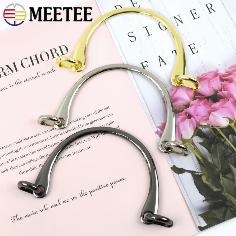 2/70Pcs Metal Bags Handles Buckle for Woven-Bag Handle U Shape Purse Frames Handbag Brackets Sewing DIY Hardware Accessories