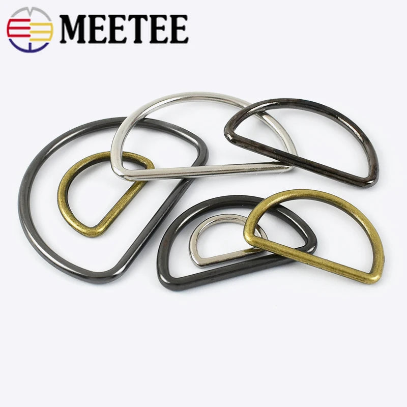 30/1370pcs Meetee 15-50mm Metal Dee D Ring Buckle Webbing Backpack Bag Shoes Adjustment Buckles Strap Pet Collar Sewing Accessories