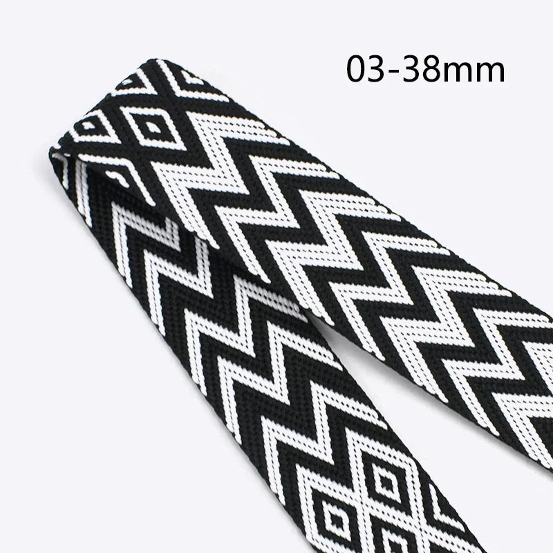 5/150M 2.2mm Thick 38/50mm Polyester Jacquard Webbing Canvas Ribbon for Strap Belt Tape Bag Backpack DIY Sewing Biasband Accessories