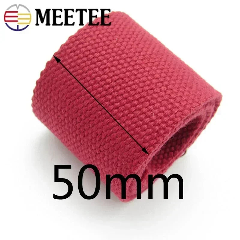 3/100Meters 50mm Thick 2mm Canvas Polyester Cotton Webbing Label Ribbon Bags Backpack Belt Strap Bias Binding Tape DIY Sewing Craft