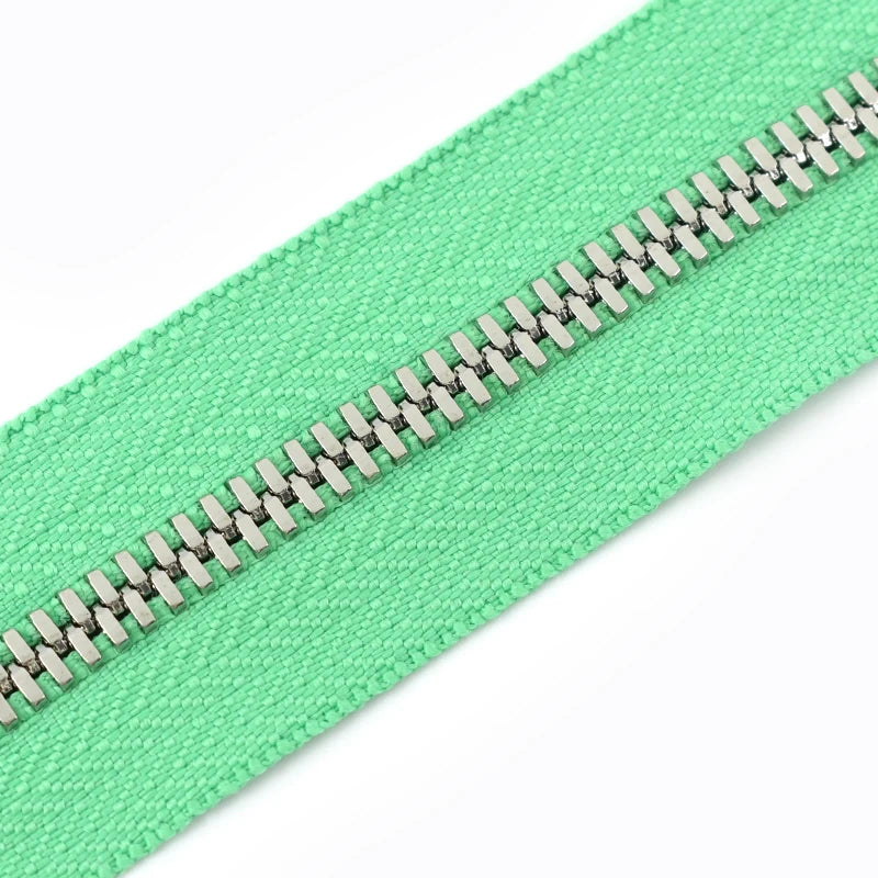 2/50Yards 5# Colorful Metal Zipper Gold/Sliver Teeth Double Pull Open-end Zips Tape Bag Garment Zip Repair Kit Sewing Accessory