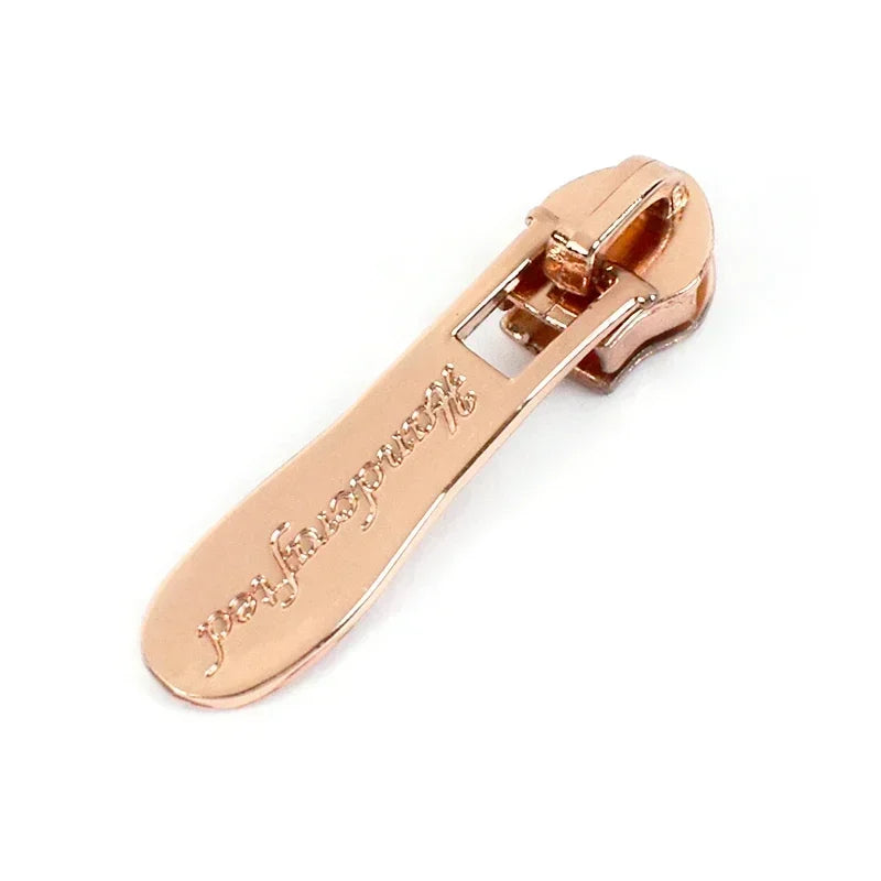 15-500Pcs 5# Rose Gold Zippers Sliders for Nylon Zip Tape Clothes Bag Sewing Zipper Replacement Puller Zips Repair Kit Accessories