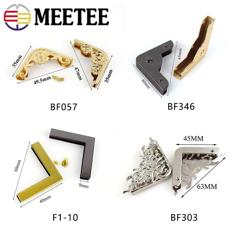 10/500pcs Meetee Bag Edge Corner Metal Buckles Purse Handbag Edges Protection Decor Clip Clasp for Bags Hardware Accessories