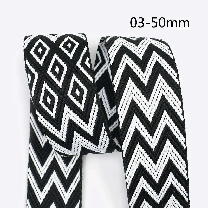 5/150M 2.2mm Thick 38/50mm Polyester Jacquard Webbing Canvas Ribbon for Strap Belt Tape Bag Backpack DIY Sewing Biasband Accessories