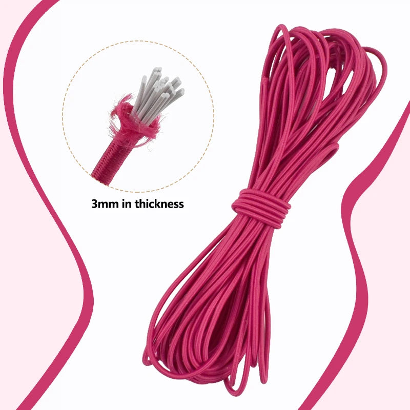 20/600M 3mm Round Elastic Cord Rubber Band Handmade Beaded Elastics Bungee Shock Rope Shoelace Sewing Loom Bands Supplies