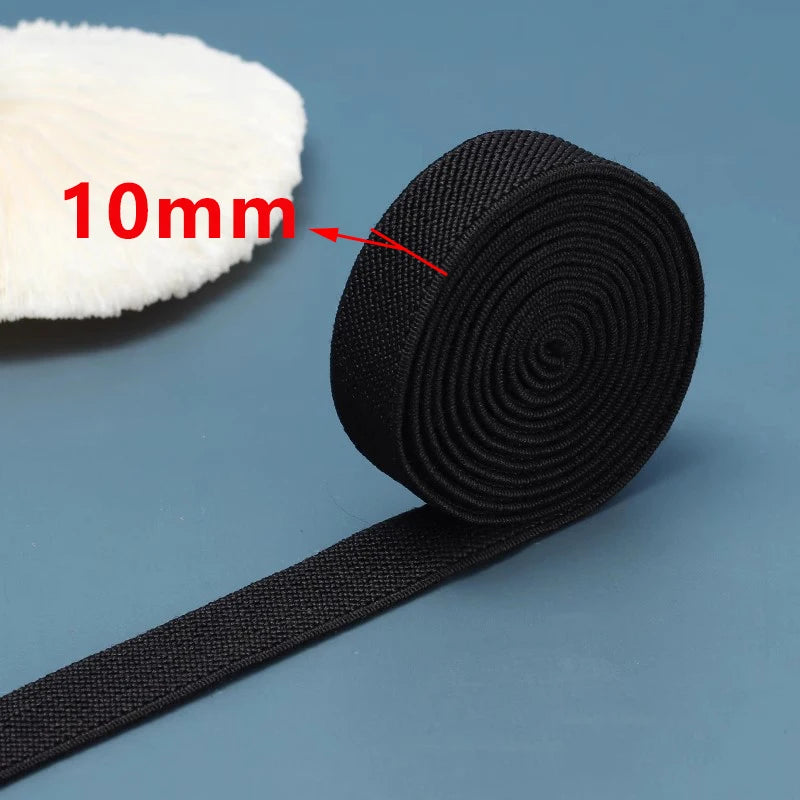 8/300Meters Black Elastic Band 10-80mm Nylon Elastics Webbing Tape for Waistband Rubber Bands Apparel Bungee Cord Sewing Trimming