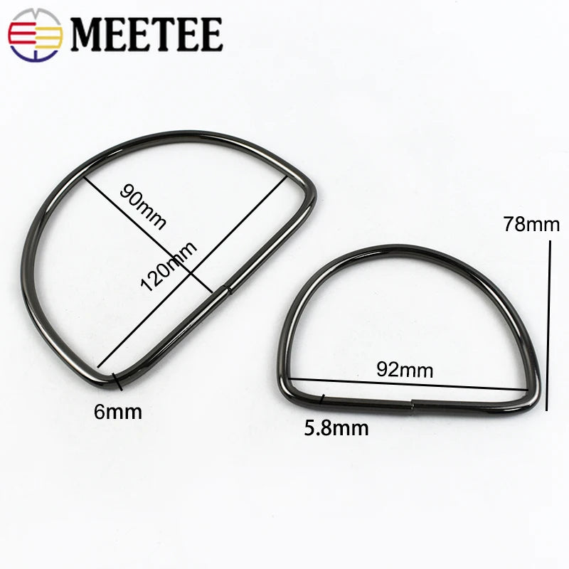 3/100Pcs Meetee D Ring Shape Buckle Metal Handles Handbag Luggage Purse Replacement Handle DIY Hardware Bag Belt Accessories