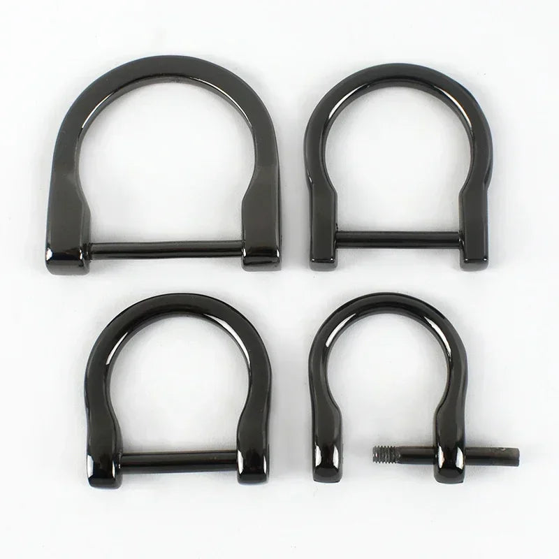 Meetee 10/300Pcs Metal Detachable D Ring Buckle Open Screw Adjuster Clasp for Bag Strap Buckles DIY Hardware Accessories