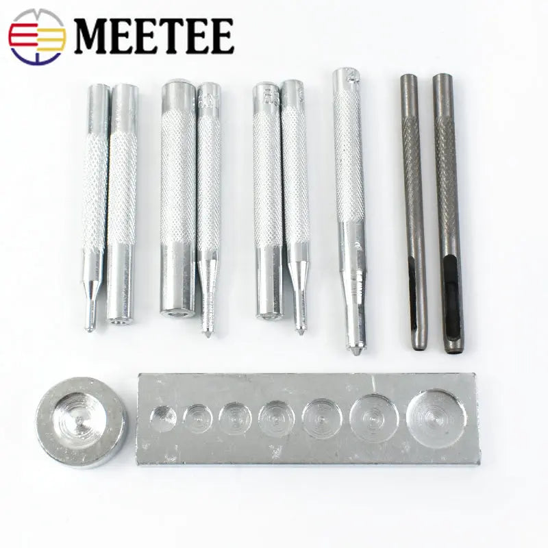 Meetee 1/30sets Snap Buttons Fastener Press Tool Kit DIY Manual Leather Craft Bag Button Buckle Installation Accessories