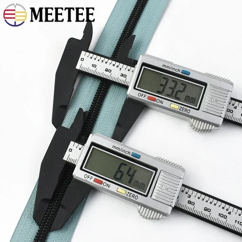 8/200M 5# Nylon Zippers By The Meter Roll Bulk Zip Tapes Clothes Shoes Bag Coil Zips Closures Repair Kit DIY Sewing Accessories