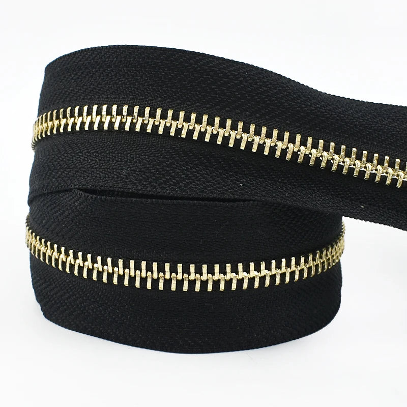 2/70Yards Meetee 5# Metal Zippers Tapes for Sewing Garment Bags Clothes Jacket Zipper Repair Kits Tailor Crafts Accessories