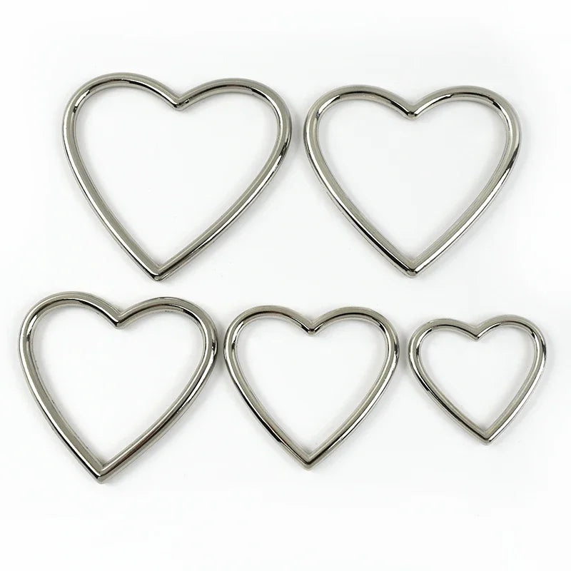 25/600Pcs 20-40mm Metal Buckles Clasp Heart Shape Adjust Roller Pin Buckle for Shoes Webbing Strap Bag Hanger Rings Accessories