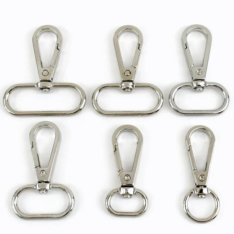 20Pcs Carabiner Clip Metal Buckles 13-50mm O Ring Snap Hook Dog Collar Swivel Trigger Lobster Clasp Hanger Buckle Bag Accessories