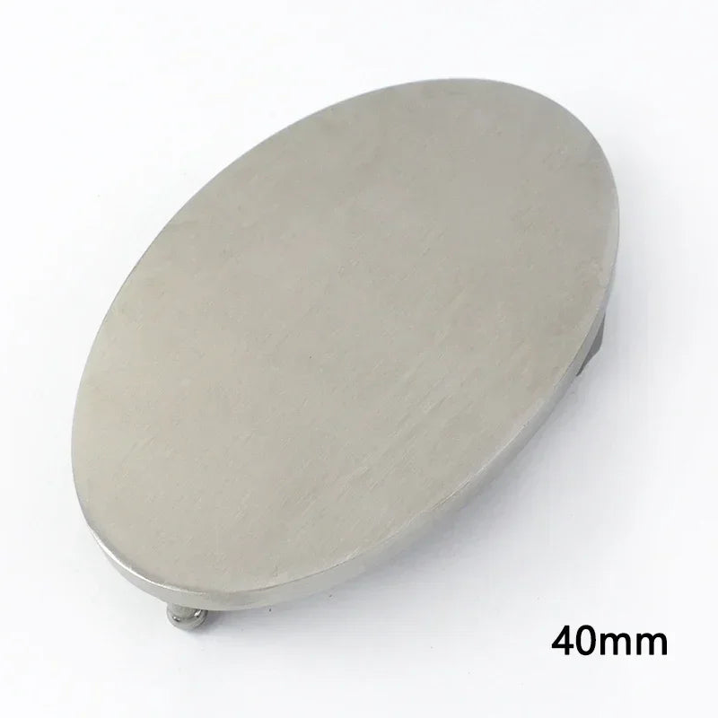 Meetee 1/30pcs 35mm/40mm Stainless Steel Belt Buckles Metal Smooth Plate Buckle for Men's Waistband Head Pin Automatic Clasp Crafts