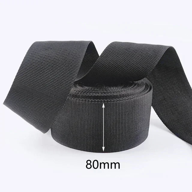 15/500M Black PP Polypropylene Webbing Tape for Bag 20-100mm Ribbon Strap By The Meter 1.3mm Thick Seat Belt Webbings SewingSupplies