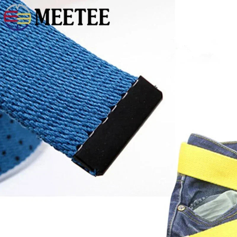 30/590pcs Meetee Metal Belt Clip Buckle Pants Belts Head Tail Stopper Webbbing Cord End Clips Buckles DIY Garment Accessories
