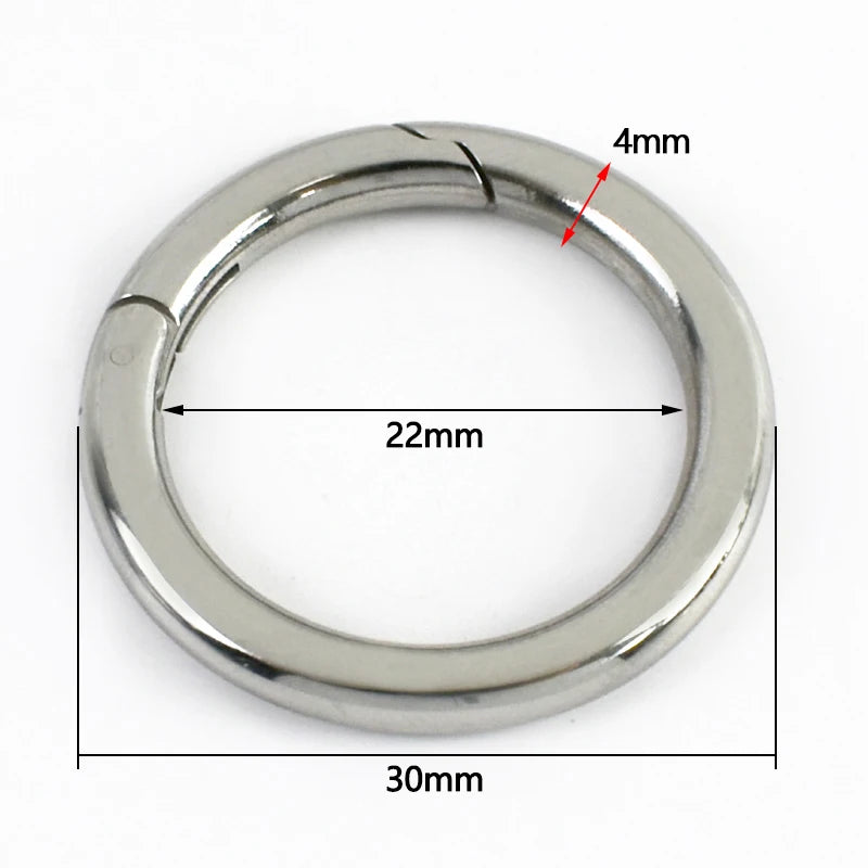 5/200Pcs 304 Stainless Steel Spring Buckle Openable O Ring Carabiner Bag Strap Snap Hook Pet Collar Clip Keychain DIY Accessories