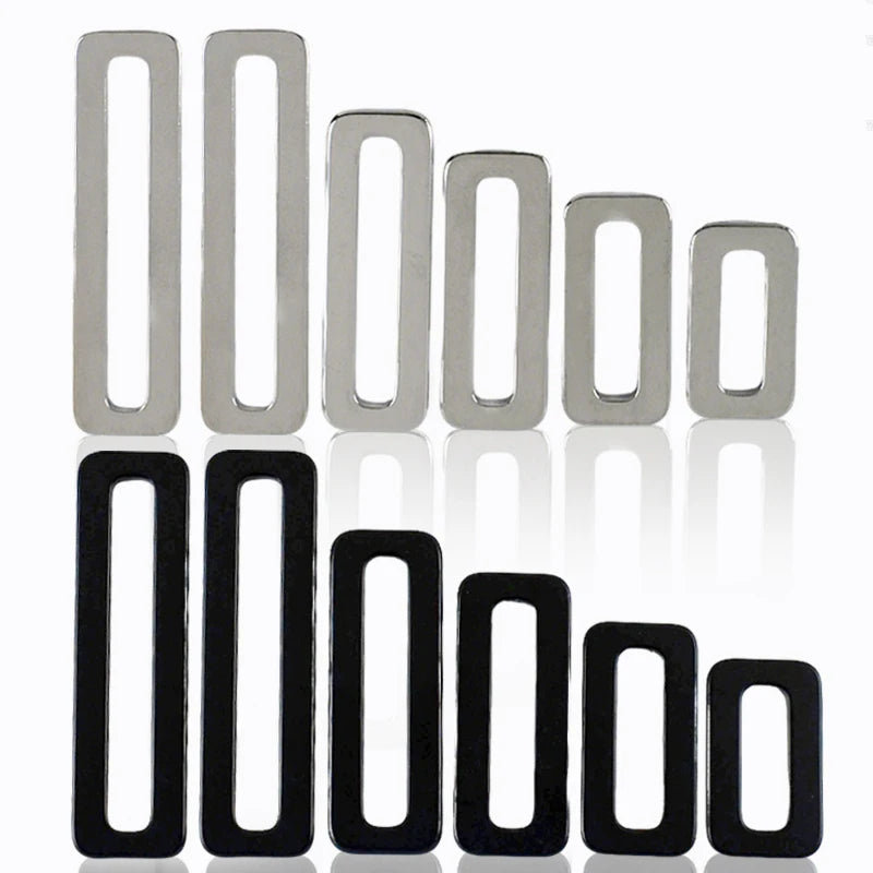 25/800Pcs Square O Ring Carabiner 20-50mm 304 Stainless Steel Buckles Bag Hanger Oval Rings Crochet Hook Webbing Tape Fastener