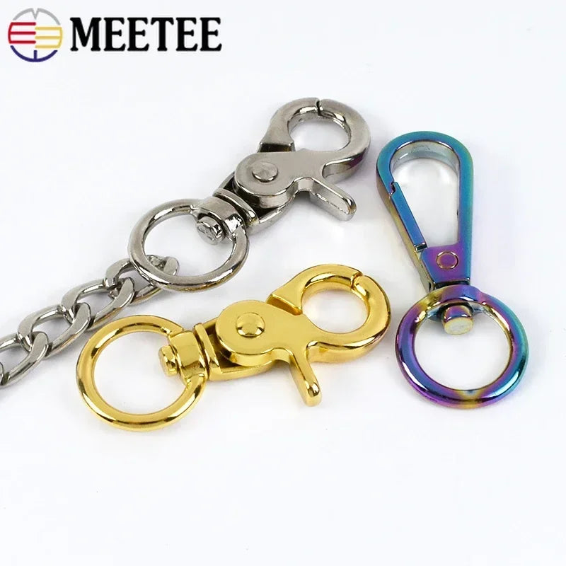 15/300Pcs Meetee 13mm Metal Bag Buckle Lobster Clasps Swivel Trigger Clip Snap Hooks Key Ring for Bags DIY Hardware Accessories