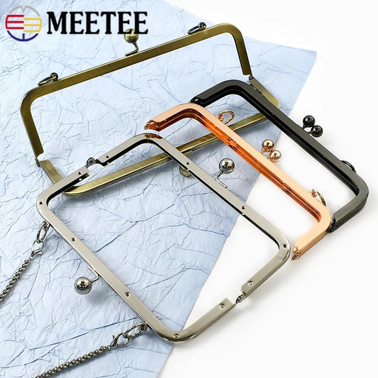 2/30Pcs 20/25cm Metal Purse Frame Kiss Clasp Square Handles Wallet Clutch Brackets with Screws Handbag DIY Sewing Accessories