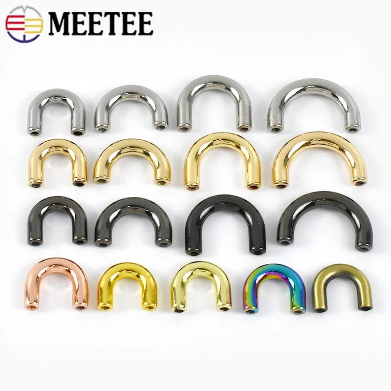20/650Pcs 10-20mm Metal Buckles U Ring Bag Arch Bridge Screws Detachable Buckle Hanger Hook DIY Handbag Leather Craft Accessories