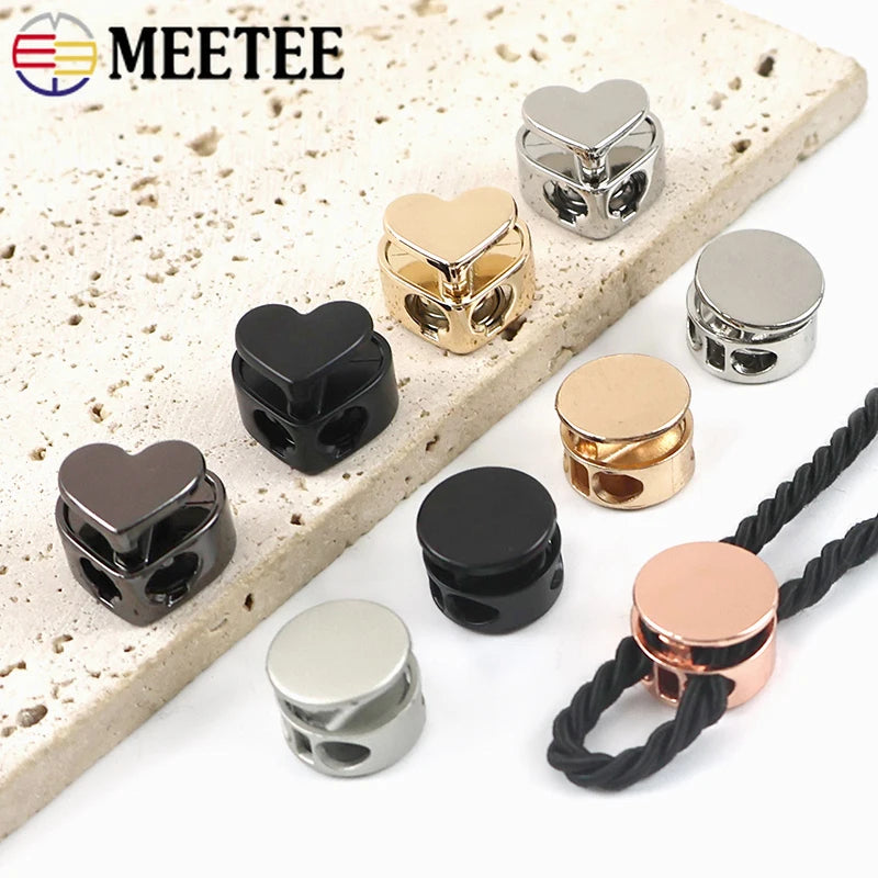 15/500Pcs Drawstring Tail Lock Metal Buckles Spring Snap Button Adjuster Stooper Clasp Rope Clip Hook Hardware Accessory