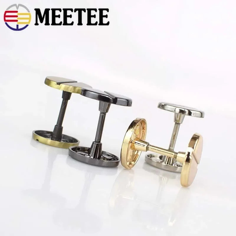 8/300pcs Meetee 20/26/34/39/48mm Metal Wheel Buckle Strap Belt DIY Luggage Bag Part Hardware Accessories With Screws Buckles H6-1