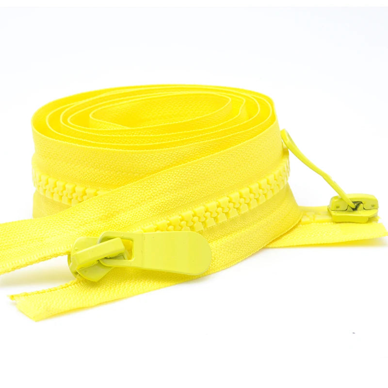 2/70Pcs Meetee 120cm 8# Resin Zippers Open End Double Slider Head Zip for Down Jacket Outdoor Backpack Tent Bag DIY Sewing Accessories