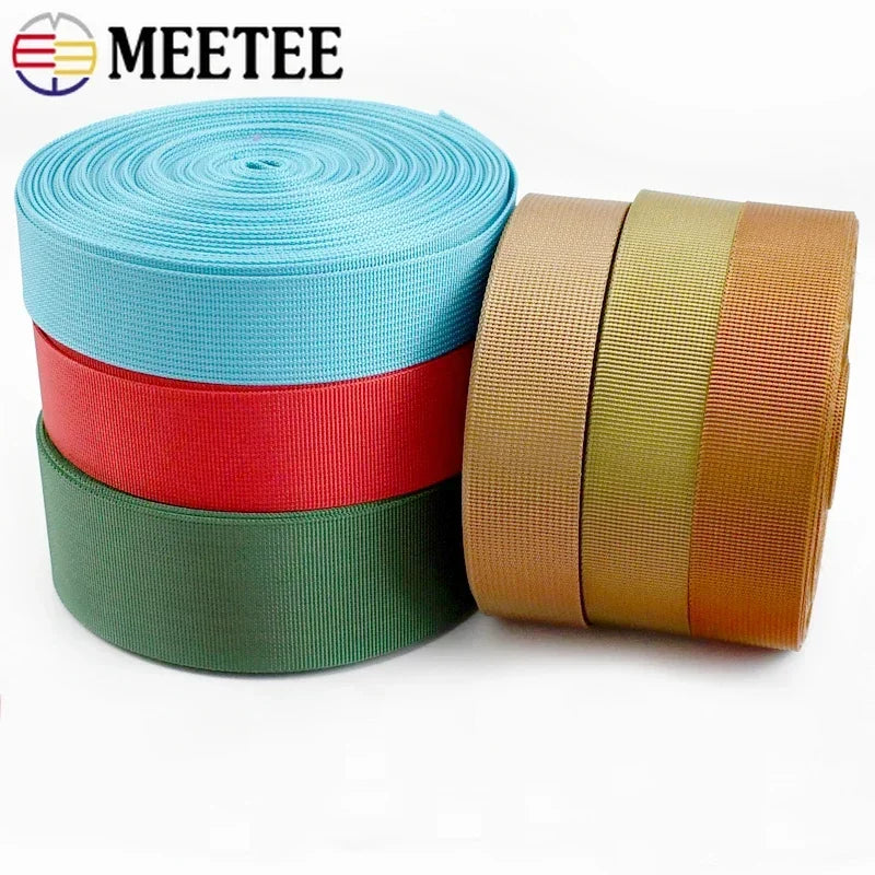 8/200Meters 20-50mm Thick 1mm Nylon Webbing Tape Trimming Safety Belt Knapsack Strap Ribbon DIY Bag Webbings Sew Band Accessory