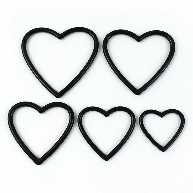 25/600Pcs 20-40mm Metal Buckles Clasp Heart Shape Adjust Roller Pin Buckle for Shoes Webbing Strap Bag Hanger Rings Accessories