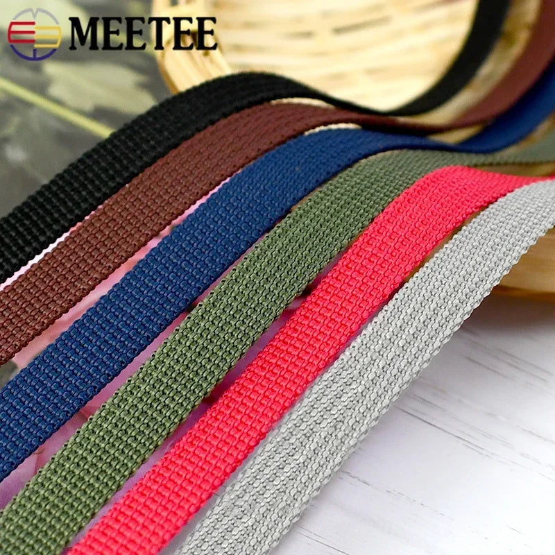 25/500Meters 3/8''inch(10mm) Polypropylene Webbing Weave Braided Belt Ribbon for Bags Dog Collar Belts Garment Sewing Accessory