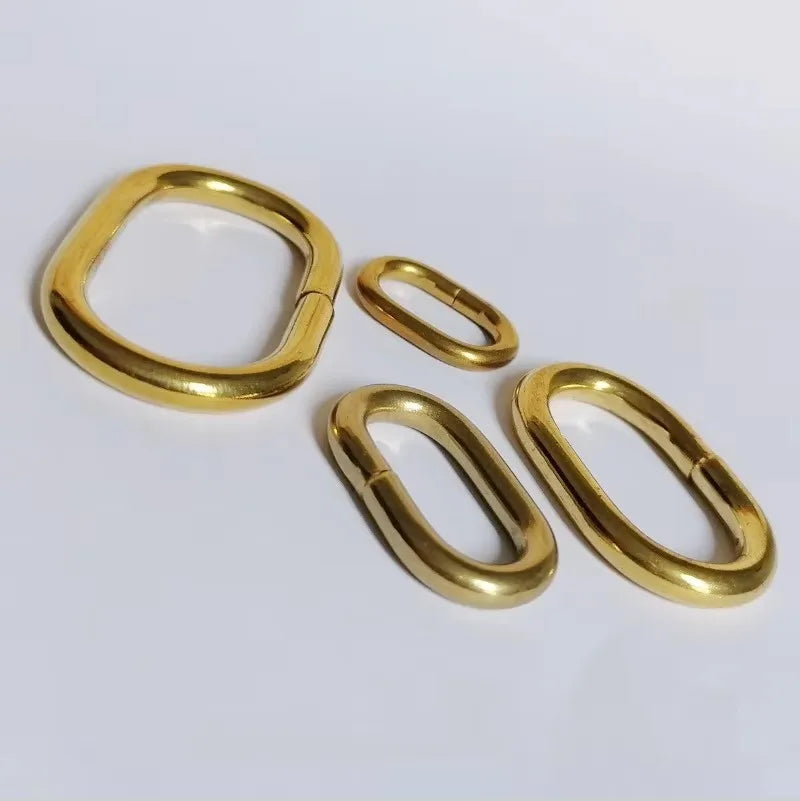 20/500Pcs Solid Brass O Ring Buckles for Bag Strap 16-24mm Keychain Clasp Dog Leash Pet Collar Loops DIY Hardware Accessories