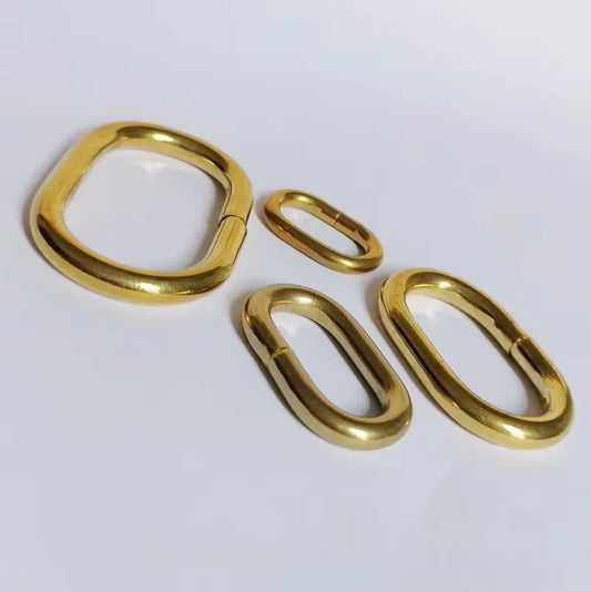 20/500Pcs Solid Brass O Ring Buckles for Bag Strap 16-24mm Keychain Clasp Dog Leash Pet Collar Loops DIY Hardware Accessories