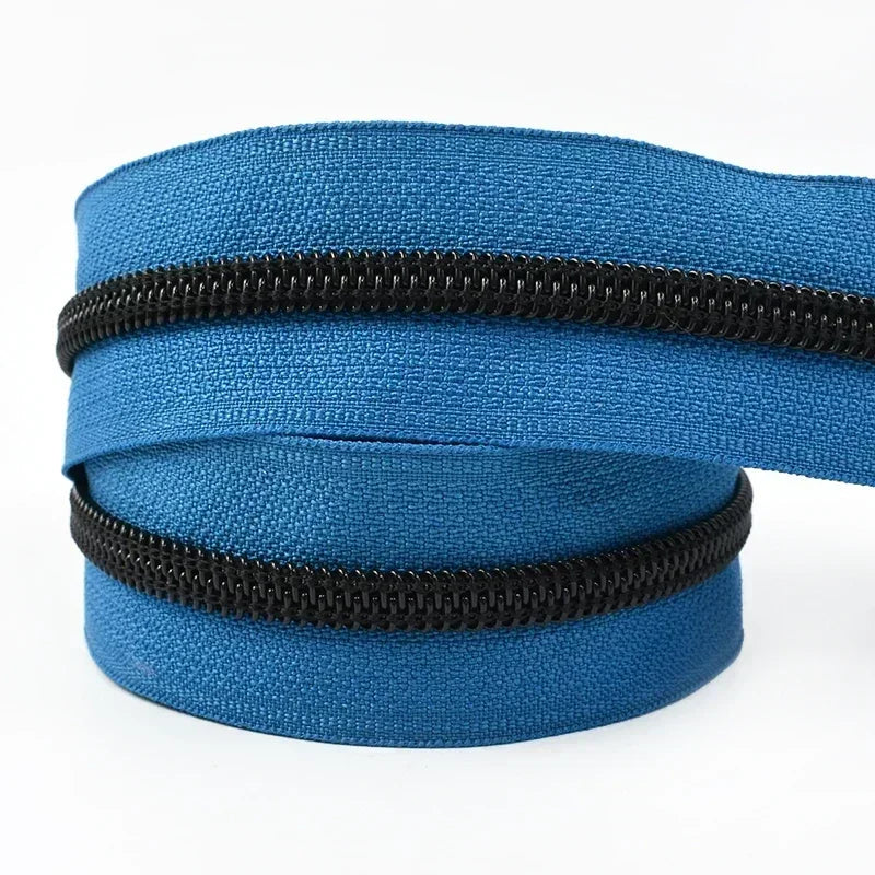 8/200M 5# Nylon Zippers By The Meter Roll Bulk Zip Tapes Clothes Shoes Bag Coil Zips Closures Repair Kit DIY Sewing Accessories