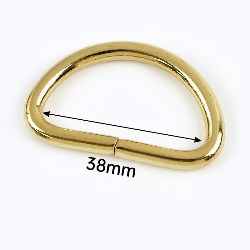 25/800Pcs 10-38mm Solid Brass Non Welded D Rings Square Bag Buckle Handbag Strap Clasp Webbing Dog Leash Adjuster Loops Hardware