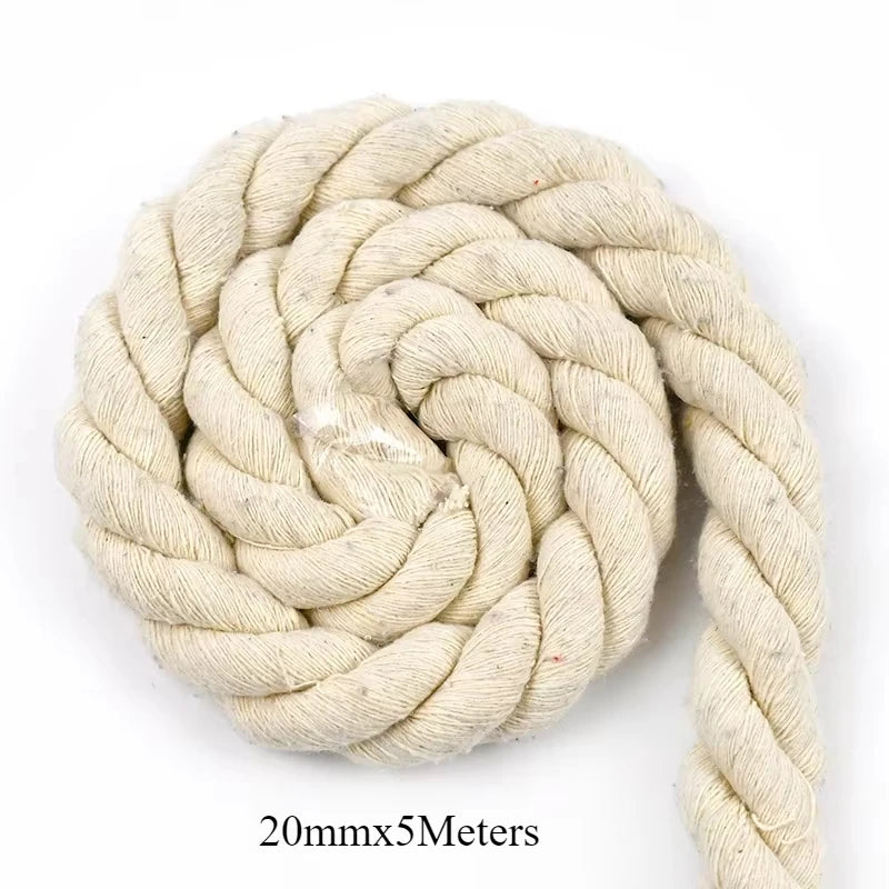 5/150Meter Meetee 5-20mm Beige Cotton Rope Thick Cords for Bag Strap Home Decor Accessories DIY Handmade Ropes Craft