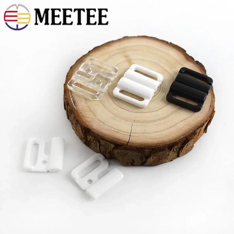 50Sets 10/15/20/25mm Plastic Bra Buckles Resin Front Closure Bikini Strap Clasp Swimwear Clip DIY Underwear Sewing Accessory