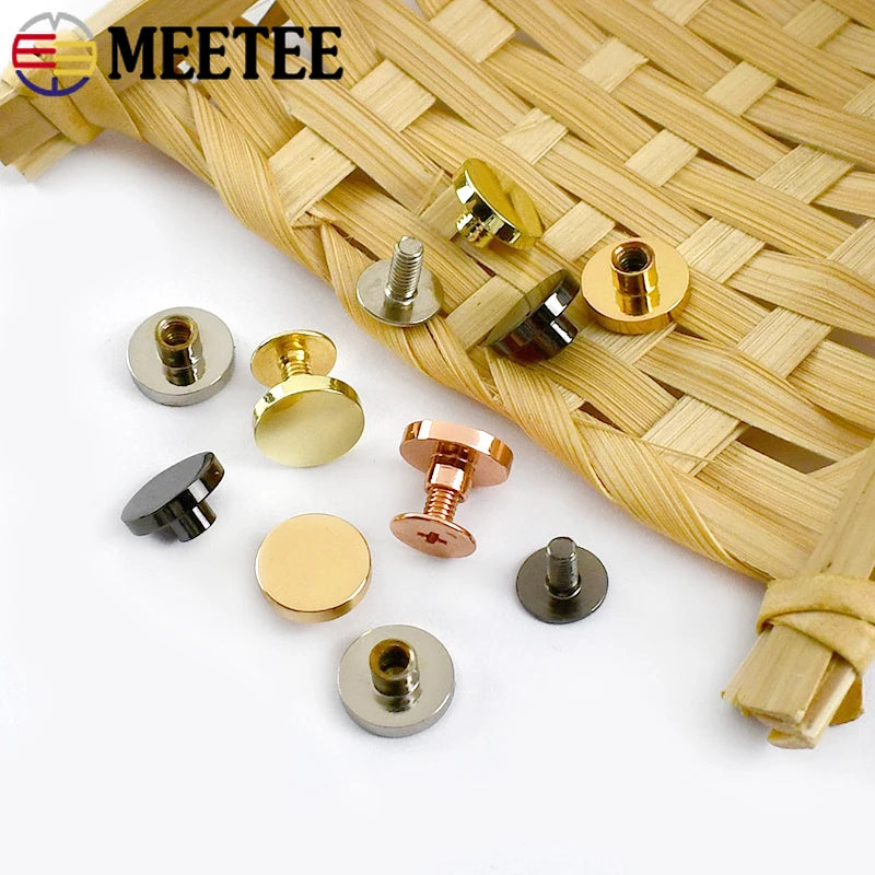 20/600Pcs 10mm Round Head Screw Nail Metal Rivet Stud for Bag Bottom Rivets Buckles Decorative Clasp DIY Leather Strap Wallet