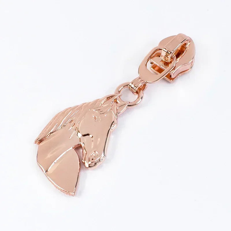 15-500Pcs 5# Rose Gold Zippers Sliders for Nylon Zip Tape Clothes Bag Sewing Zipper Replacement Puller Zips Repair Kit Accessories